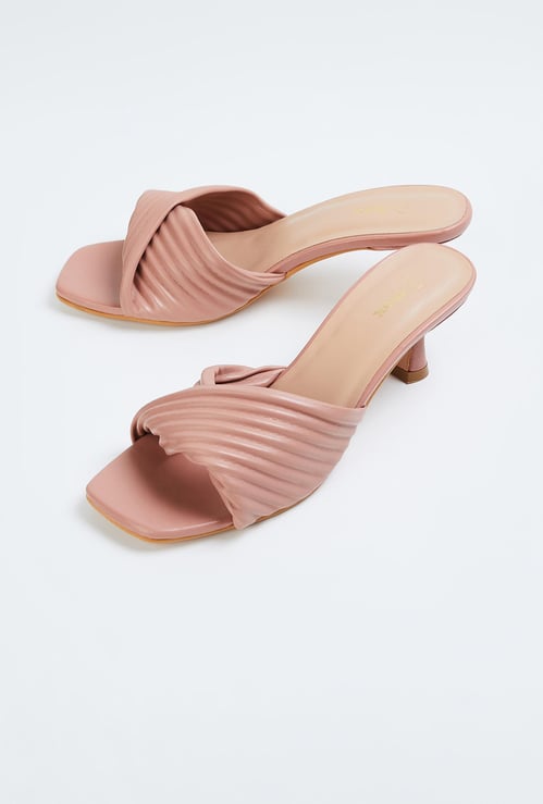 Women Overlap Strap Heel Sandals