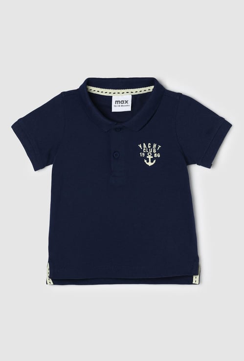 Boys Chest Embroidered Polo T-shirt