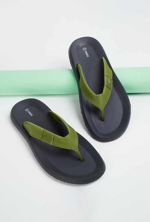Men Ribbed V-Strap Flip Flops
