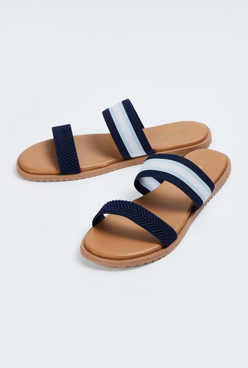 Women Striped Flat Sandals