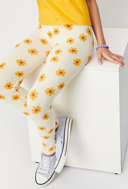 Girls Printed Full-Length Leggings