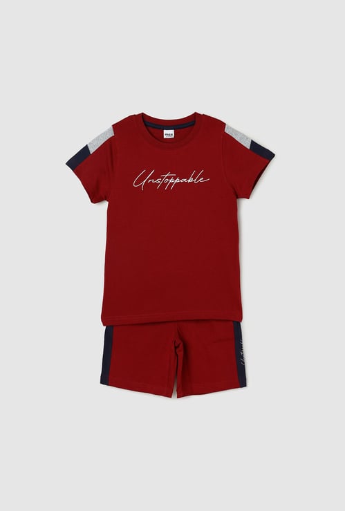 Boys Colourblock Sleepwear Shorts Set