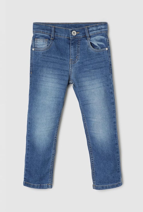 Boys Slim Fit Washed Jeans