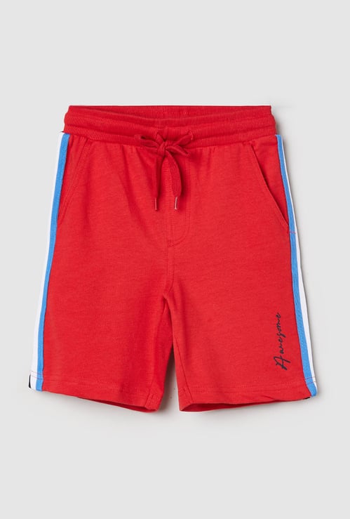 Boys Side Taped Drawstring Waist Shorts