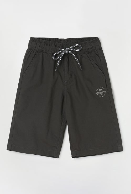 Boys Solid Bermuda Shorts