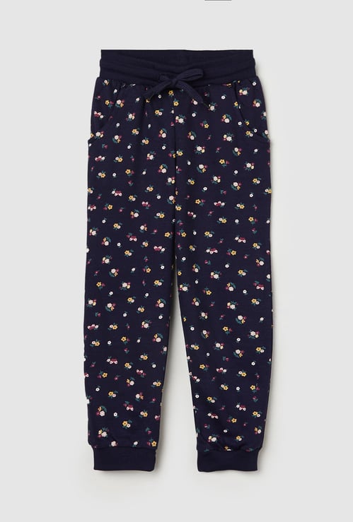 Girls Printed Cotton Joggers