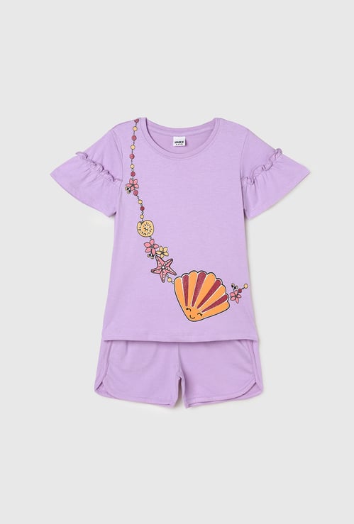 Girls Printed Sleepwear Short Set