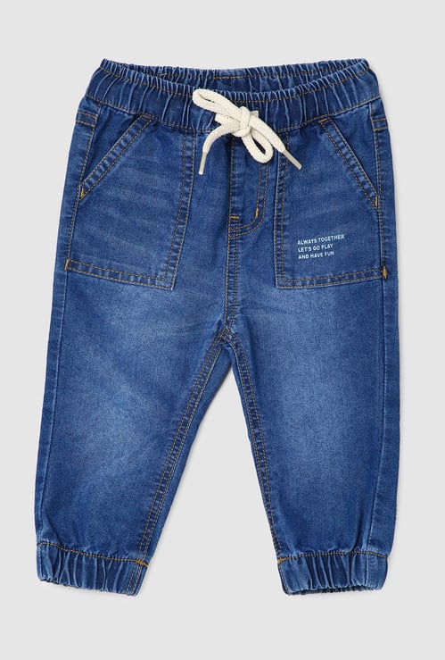 Boys Washed Denim Joggers