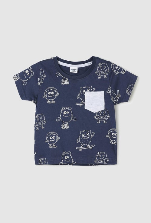 Boys Graphic Printed Patch Pocket T-shirt