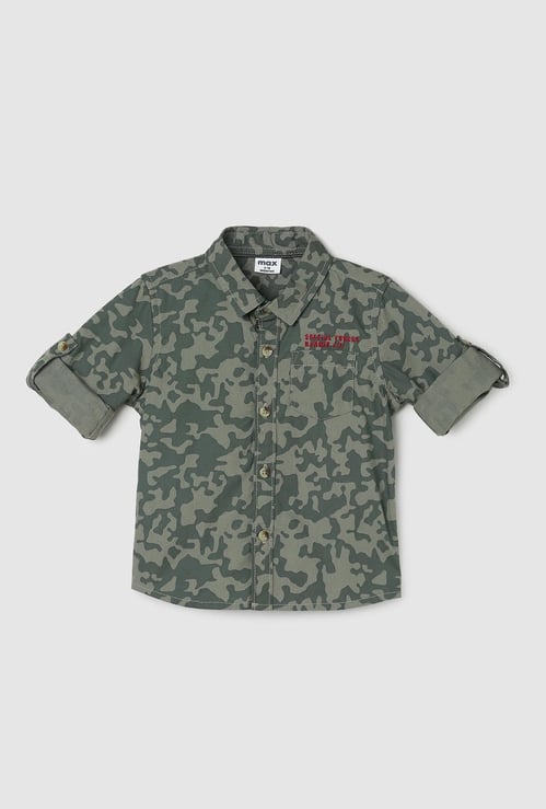 Boys Camouflage Printed Shirt