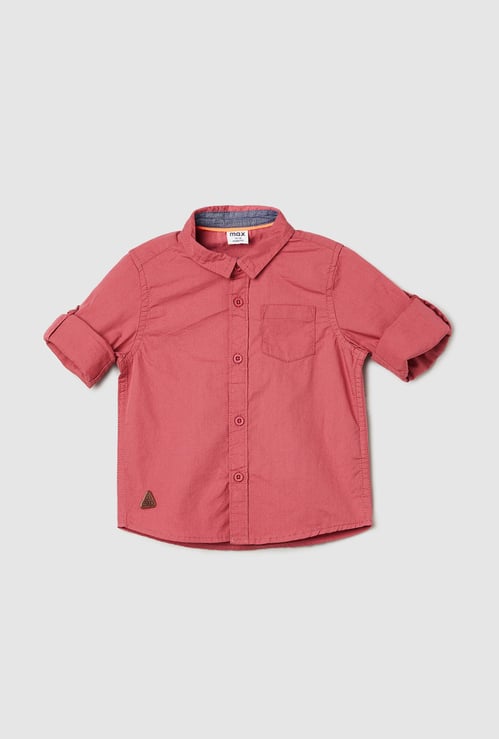 Boys Solid Full Sleeve Shirt