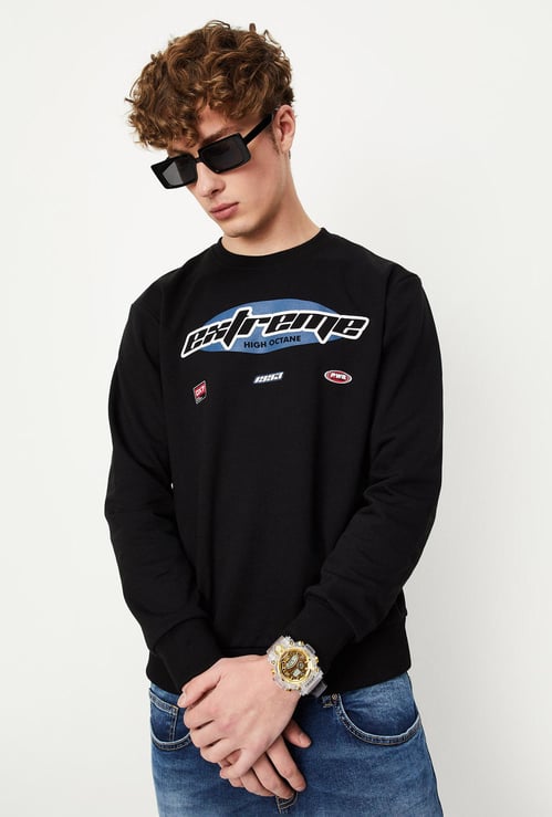 Men Slim Fit Graphic Printed Sweatshirt