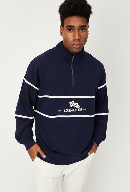 Men Oversized Zip Sweatshirt