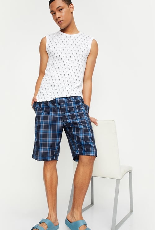 Men Checked Lounge Shorts