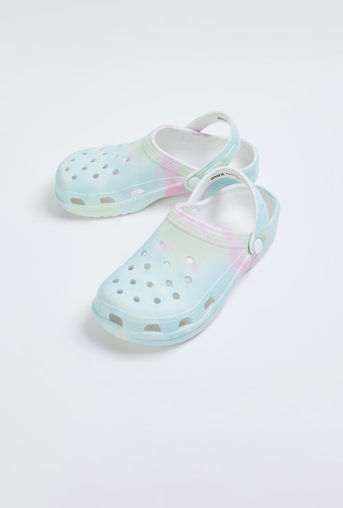 Girls Printed Clogs with Pivoting Strap