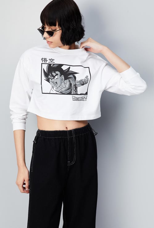 Women Dragon Ball Z Printed Cropped Sweatshirt