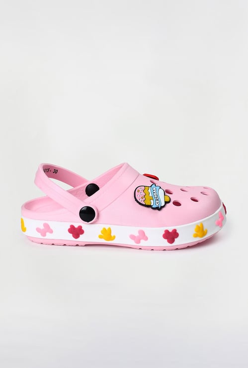 Girls Jibbitz-Detailed Clogs with Ankle Strap