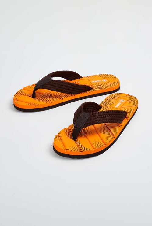 Men Printed V-Strap Slippers