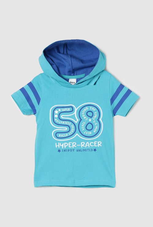 Boys Printed Hooded T-shirt