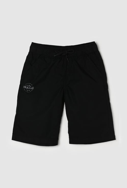 Boys Solid Bermuda Shorts