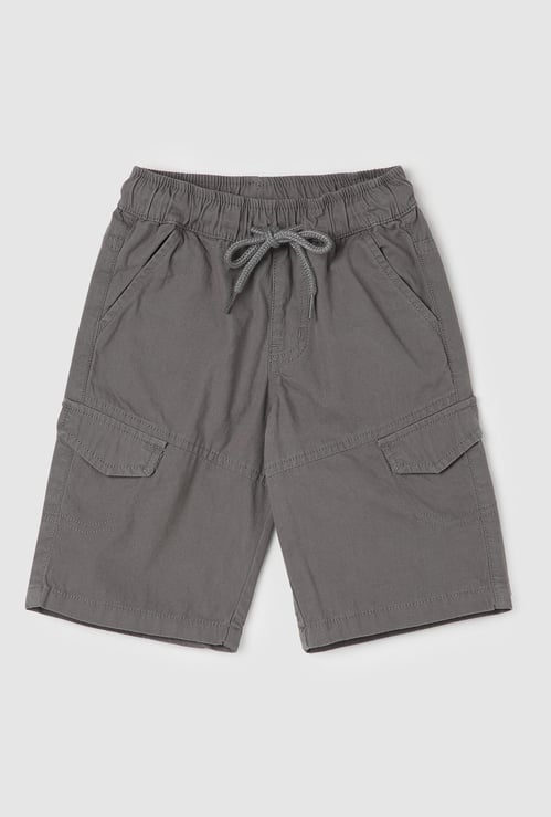 Boys Solid Bermuda Shorts