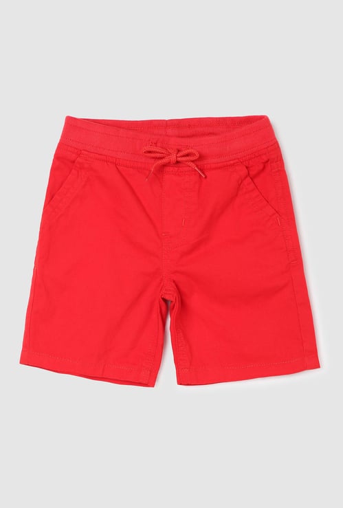 Boys Solid Woven Shorts