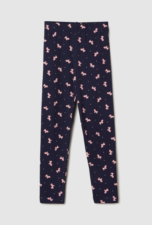 Girls Printed Full-Length Leggings