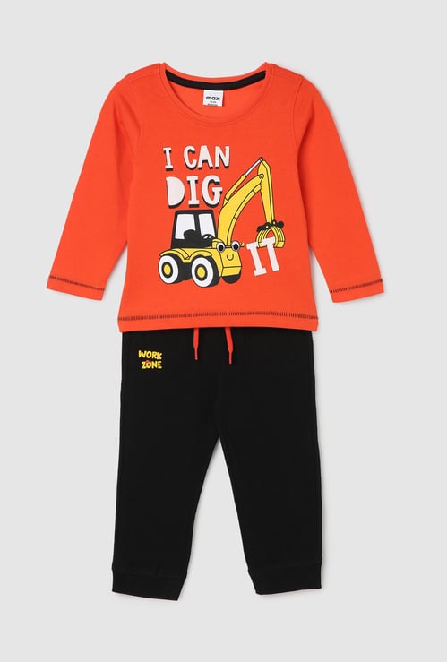 Boys Graphic Printed T-shirt with Joggers