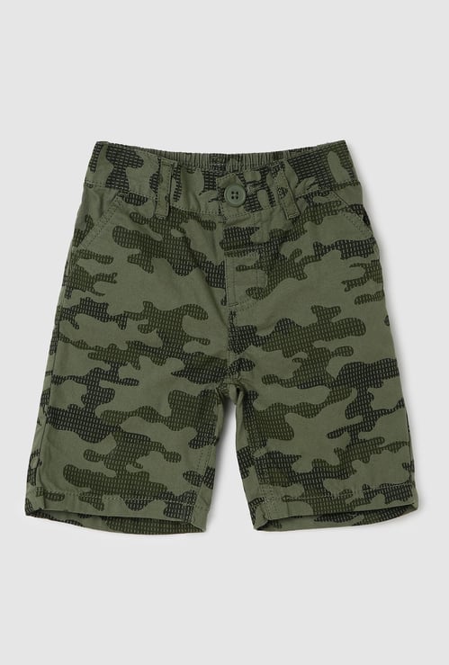 Boys Camouflage Printed Bermuda Shorts