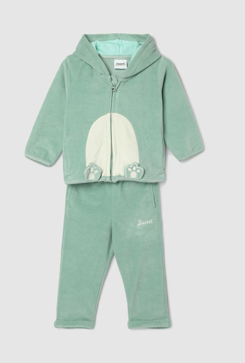 Girls Fleece Cat Hooded Sleepwear Set