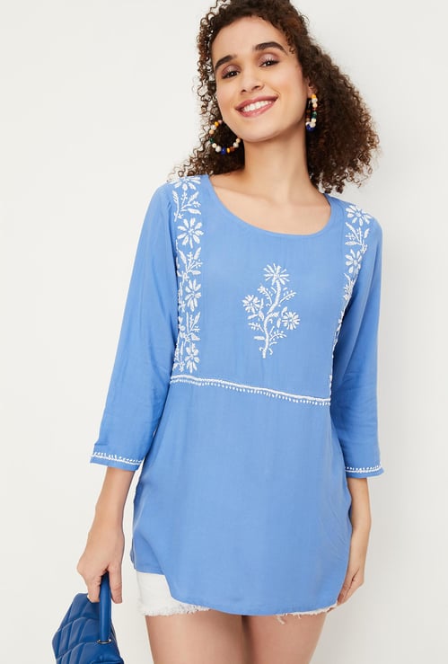 Women Chikankari Short Kurti