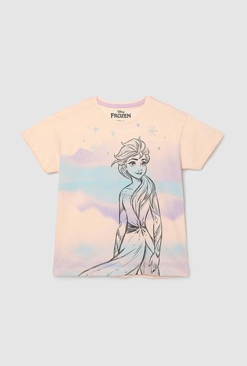 Girls Frozen Printed T-shirt