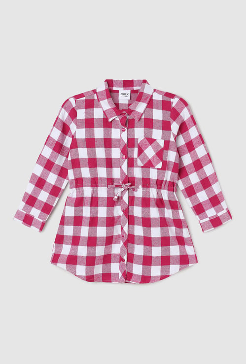 Girls Checked Shirt Dress