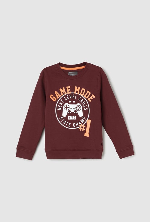 Boys Printed Crew Neck Sweatshirt