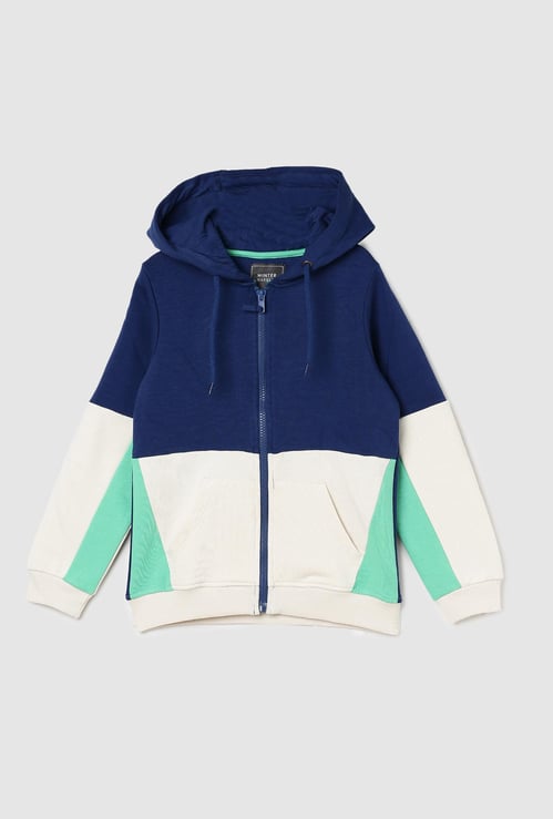 Boys Colourblocked Hooded Sweatshirt