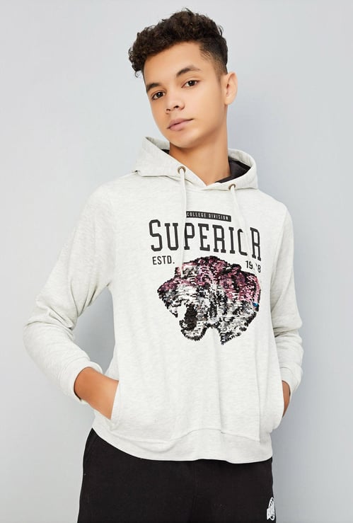 Boys Embellished Hooded Sweatshirt