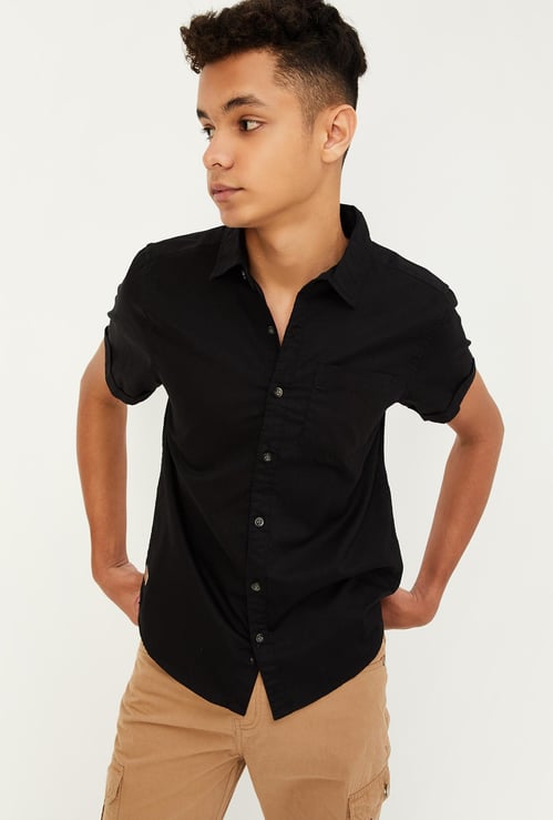 Boys Solid Casual Shirt