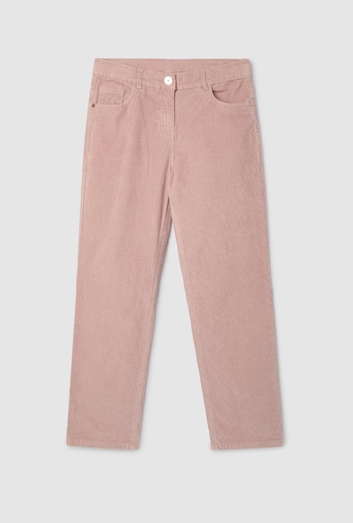 Girls Corduroy Straight Fit Trousers