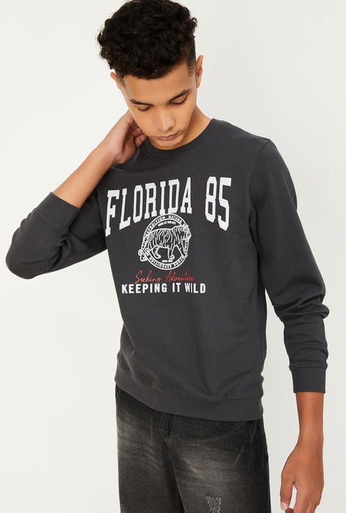 Boys Typographic Printed Sweatshirt