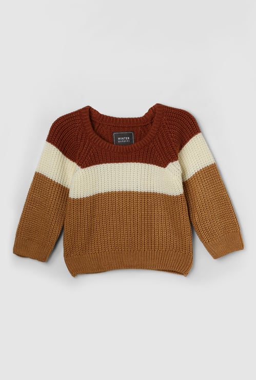 Boys Colourblocked Knitted Sweater