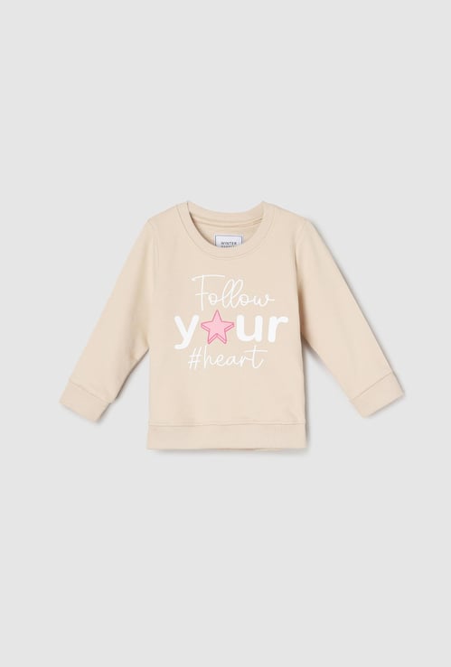 Girls Typographic Printed Sweatshirt