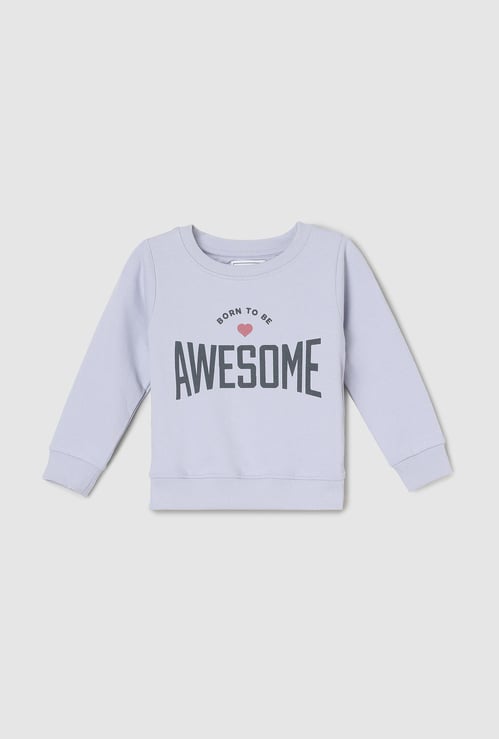 Girls Typographic Printed Sweatshirt