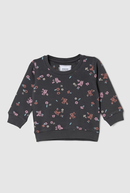 Girls Floral Printed Sweatshirt