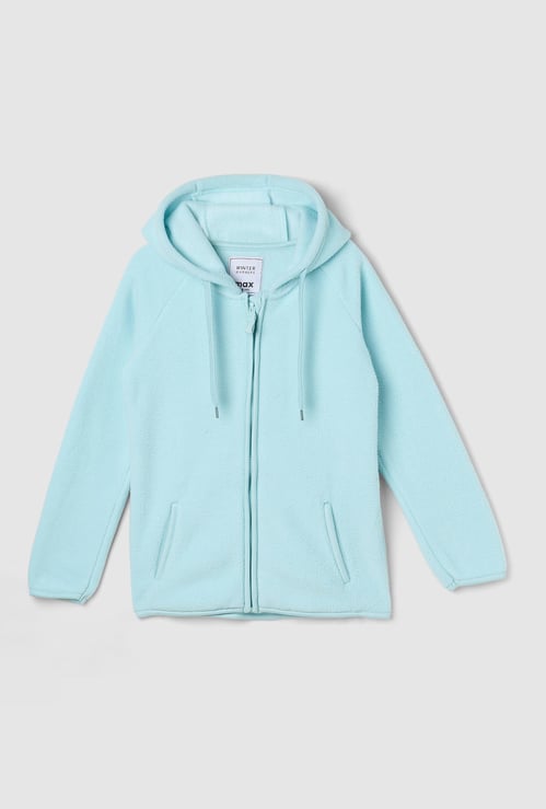 Girls Front-Open Hooded Jacket