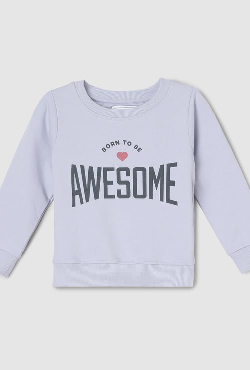 Girls Typographic Printed Sweatshirt