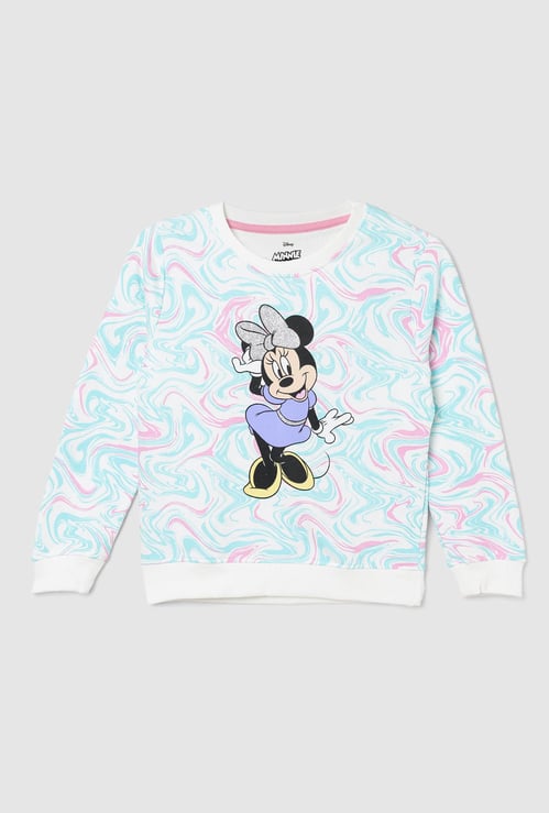 Girls Minnie Mouse Printed Sweatshirt