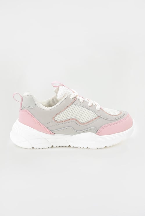 Girls Mesh Panel Athleisure Shoes