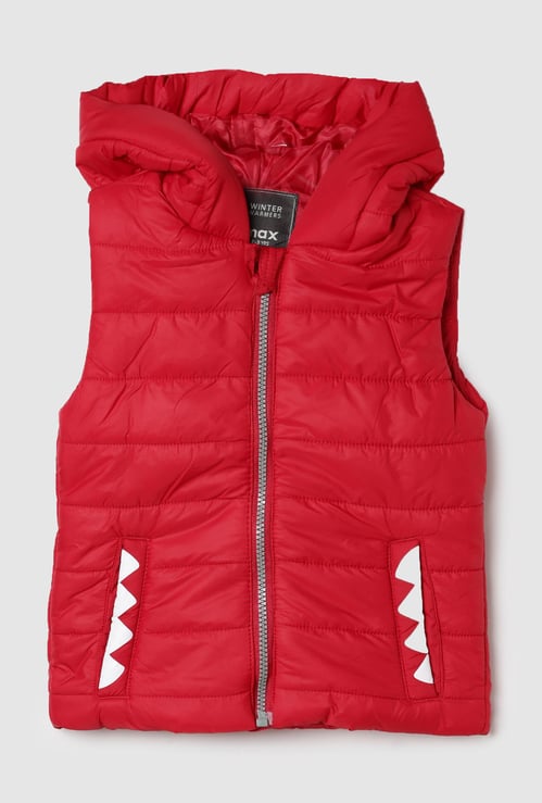 Boys Solid Hooded Gilet