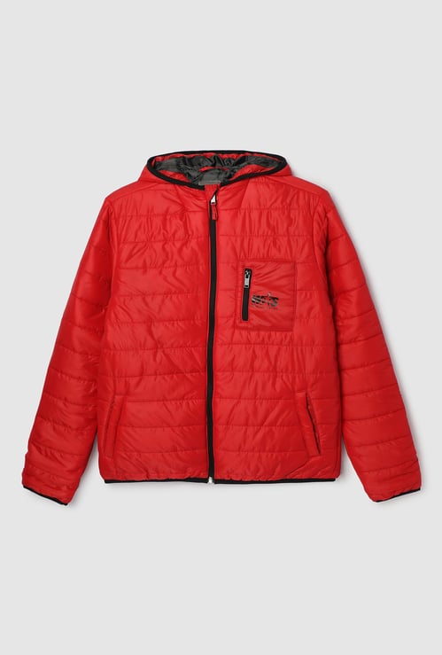 Boys Quilted Hooded Puffer Jacket