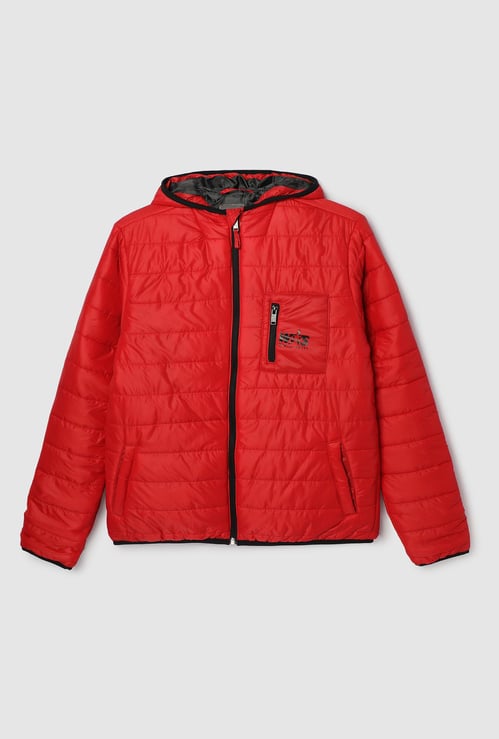 Boys Quilted Hooded Puffer Jacket